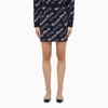 KENZO KENZO MIDNIGHT BLUE COTTON AND WOOL MINI SKIRT