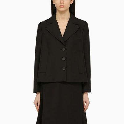 MARNI MARNI BLACK COTTON SHORT FLARED JACKET