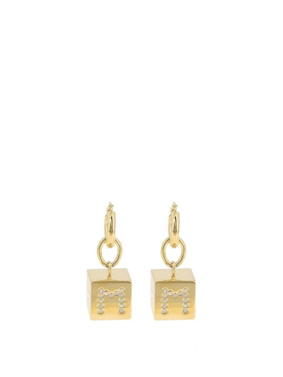 Marni " Cube" Earrings In Gold
