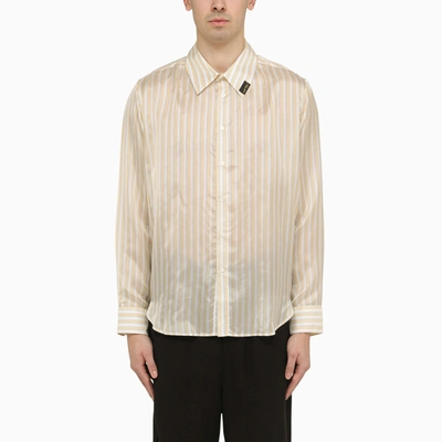 Martine Rose | Striped Rayon Shirt In Yellow