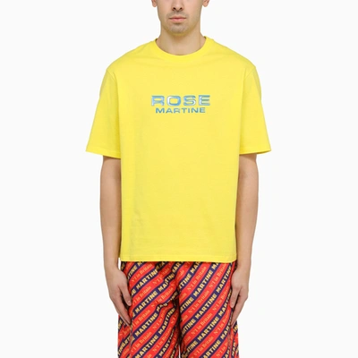 Martine Rose Yellow Cotton T-shirt With Logo