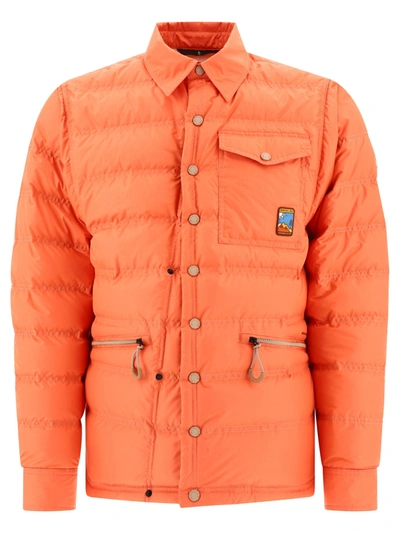 Moncler Orange Packable Down Jacket In 34k