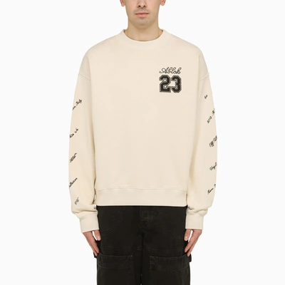 Off-white Off White™ Beige Skate Crewneck Sweatshirt With Logo 23 In Black
