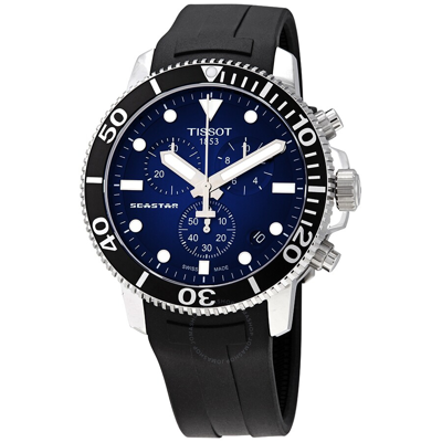 Tissot Seastar 1000 Chronograph Blue Dial Men's Watch T120.417.17.041.00 In Black, Men's At Urban Outfitter In Black / Blue
