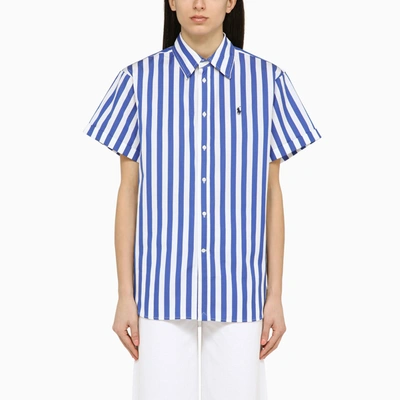 Polo Ralph Lauren White And Blue Cotton Shirt