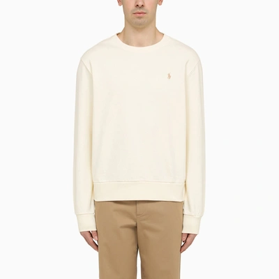 POLO RALPH LAUREN POLO RALPH LAUREN CREAM COLOURED COTTON CREWNECK SWEATSHIRT