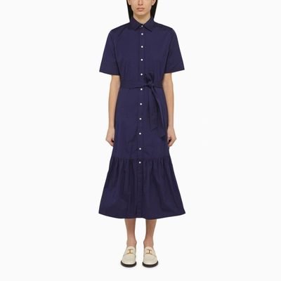 POLO RALPH LAUREN POLO RALPH LAUREN ROYAL BLUE CHEMISIER DRESS WITH BELT