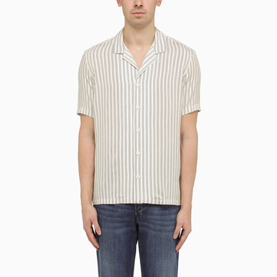 PT TORINO PT TORINO CREAM SILK BLEND STRIPED SHIRT