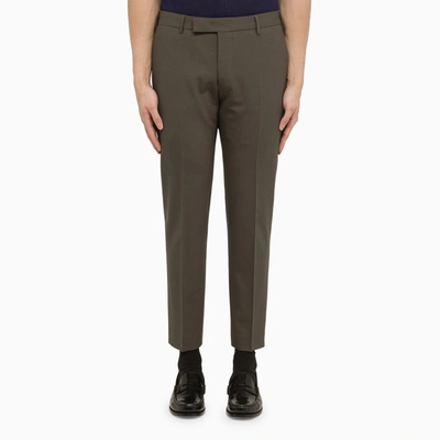 Pt Torino Regular Mud Coloured Dieci Trousers In Grey