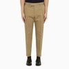 PT TORINO PT TORINO ROPE COLOURED SLIM TROUSERS IN COTTON AND LINEN