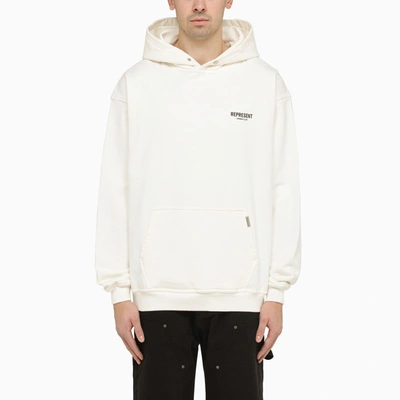 Represent Owners Club Cotton Hoodie In White