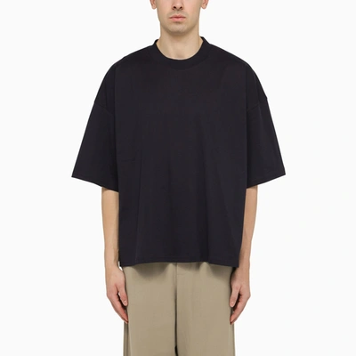 Studio Nicholson Jersey - Short Sleeve T-shirt Dark Blue Cotton Regular T-shirt - Bric In Dark Fir