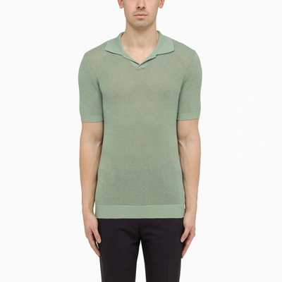 Tagliatore Bottle Green Cotton Polo Shirt