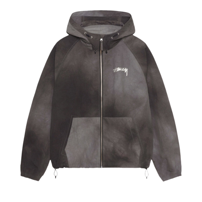 Pre-owned Stussy Beach Shell Wave Dye Zip Hoodie 'black'