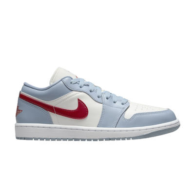 Pre-owned Air Jordan Wmns  1 Low 'blue Whisper Dune Red' In White