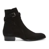 Saint Laurent Black Suede Wyatt Jodhpur Boots In 1000 Black