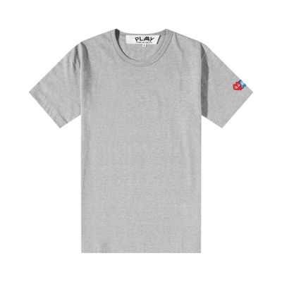 Pre-owned Comme Des Garçons Play X Invader Logo Patch T-shirt 'grey'