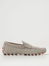 Tod's Gommini Nubuck Driving Shoes In Kaki