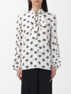 Dolce & Gabbana Logo-print Attached-scarf Shirt In White