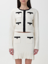 Self-portrait Textured Knit Cardigan In Cream In 白色