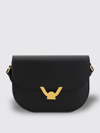 Coccinelle Dew Bag In Grained Leather With Logo In 黑色