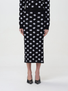 Dolce & Gabbana Chic Black Mambo Midi Skirt With White Pots In 黑色
