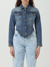 Pinko Curved-hem Denim Jacket In Denim