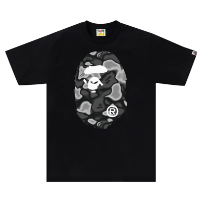 Pre-owned Bape Liquid Camo Big Ape Head Tee 'black'