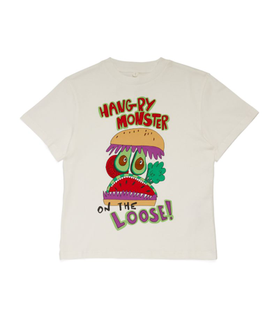 Stella Mccartney Kids' Burger Monster-print Cotton T-shirt In White