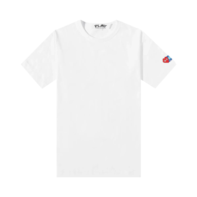 Pre-owned Comme Des Garçons Play X Invader Logo Patch T-shirt 'white'