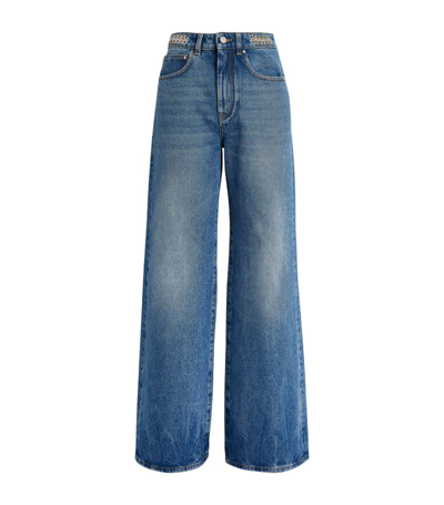 Rabanne Embellished Flared Jeans In Denim