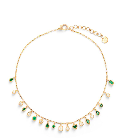 Shay Yellow Gold, Diamond And Emerald Charm Necklace
