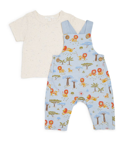 Purebaby Safari Playsuit And T-shirt Set (0-24 Months) In Blue