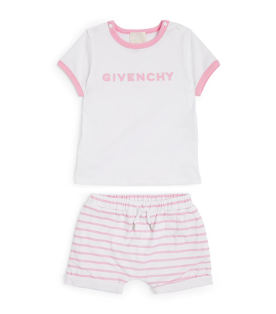 Givenchy Cotton T-shirt And Shorts Set (6-18 Months) In Pink