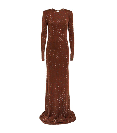 The New Arrivals Ilkyaz Ozel Emmanuelle Maxi Dress In Brown