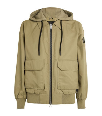 Moose Knuckles Hooded Oxley Bomber Jacket In Green