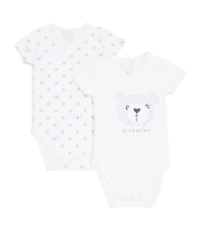 Givenchy Kids Set Of 2 Printed Bodysuits (1-6 Months) In White