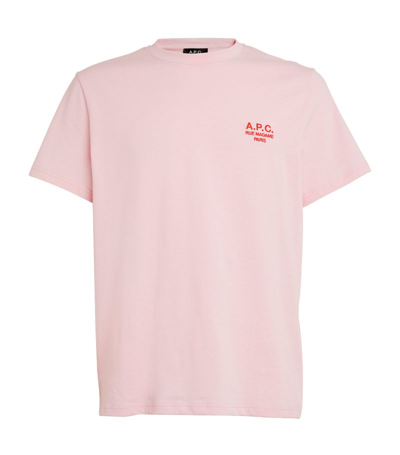 Apc Logo Print T-shirt In Pink