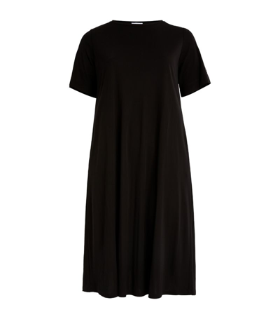 Marina Rinaldi Short-sleeve Midi Dress In Black