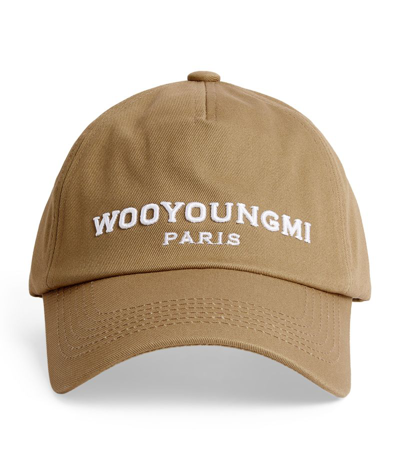 Wooyoungmi Embroidered Logobaseball Cap In Beige