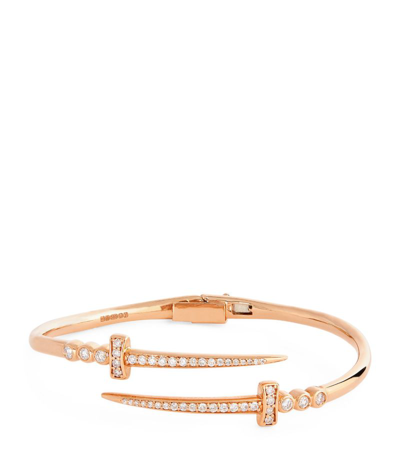 Bee Goddess Rose Gold And Diamond Sword Of Light Bangle