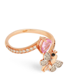 BEE GODDESS ROSE GOLD, DIAMOND AND PINK SAPPHIRE HONEY BEE RING (SIZE 54)