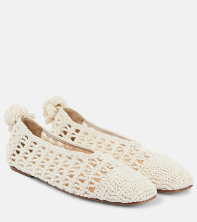 Magda Butrym 10mm Crochet Ballerina Flats In Cream