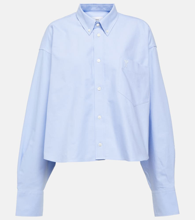 Ami Alexandre Mattiussi Cropped Shirt Blue Unisex In Blau