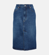 Ami Alexandre Mattiussi Ami Alexandre Matiussi Denim Midi Skirt In Seven In Blau