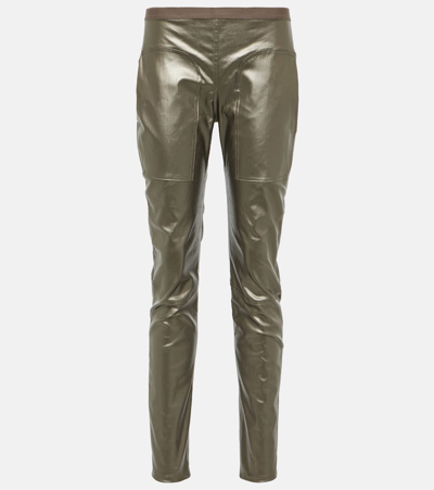 Rick Owens Metallic Denim Leggings In Silber