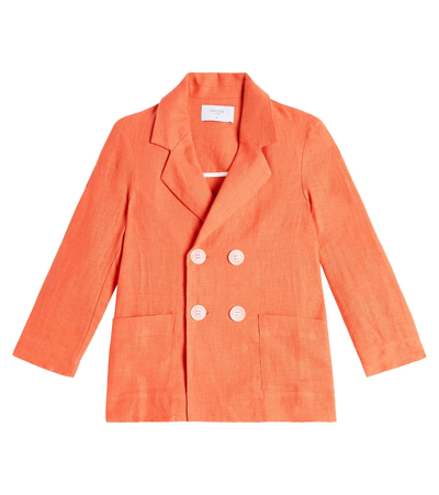 Paade Mode Kids' Linen Blazer In Orange
