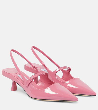Jimmy Choo Didi 45 Patent Leather Slingback Pumps In Pink