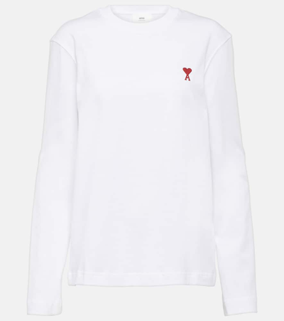 Ami Alexandre Mattiussi Ami De Caur Cotton Jersey Sweatshirt In Weiss