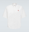 Ami Alexandre Mattiussi Ami Paris Chalk White Cotton Button Down Shirt In Weiss